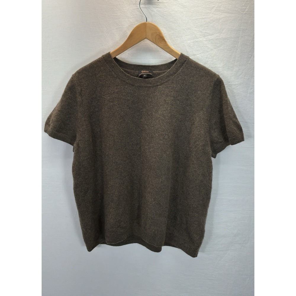 Quince Mongolian Cashmere Tee Women's Ivory SS Top Sz 3X Minimalist Luxury